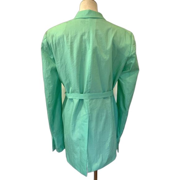 House of Holland Oversized Belted Ripstop Green Blazer 4 $575 Retail - Picture 3 of 11